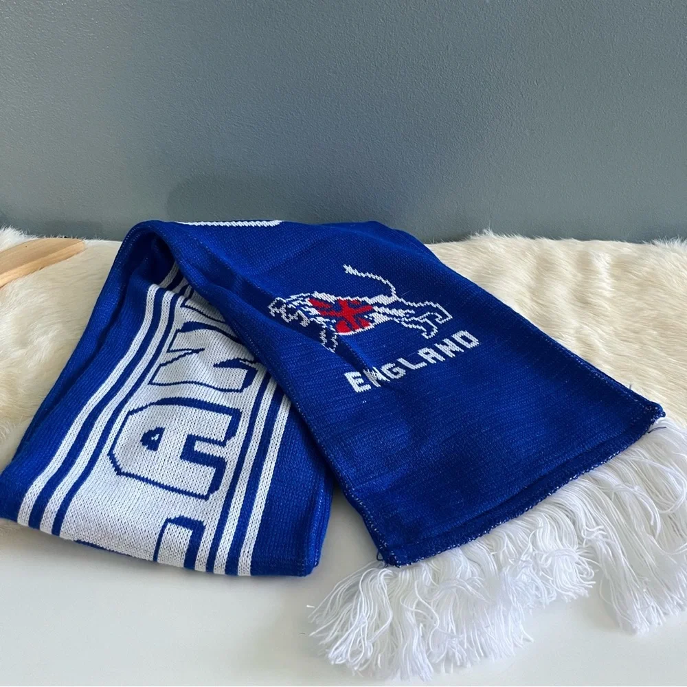 England Red White & Blue Fringe Scarf